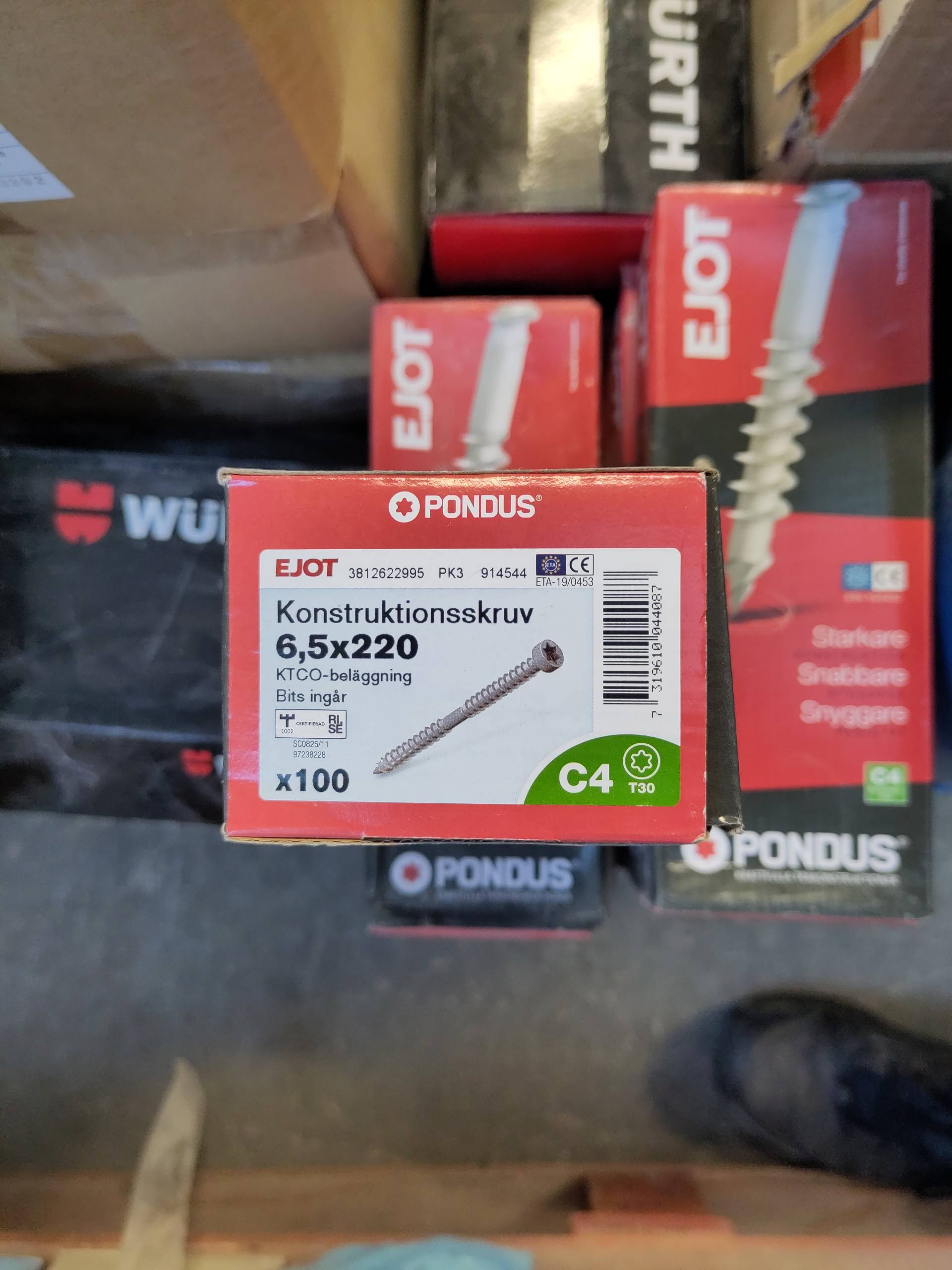 Konstruktionsskruv, 6.5x220