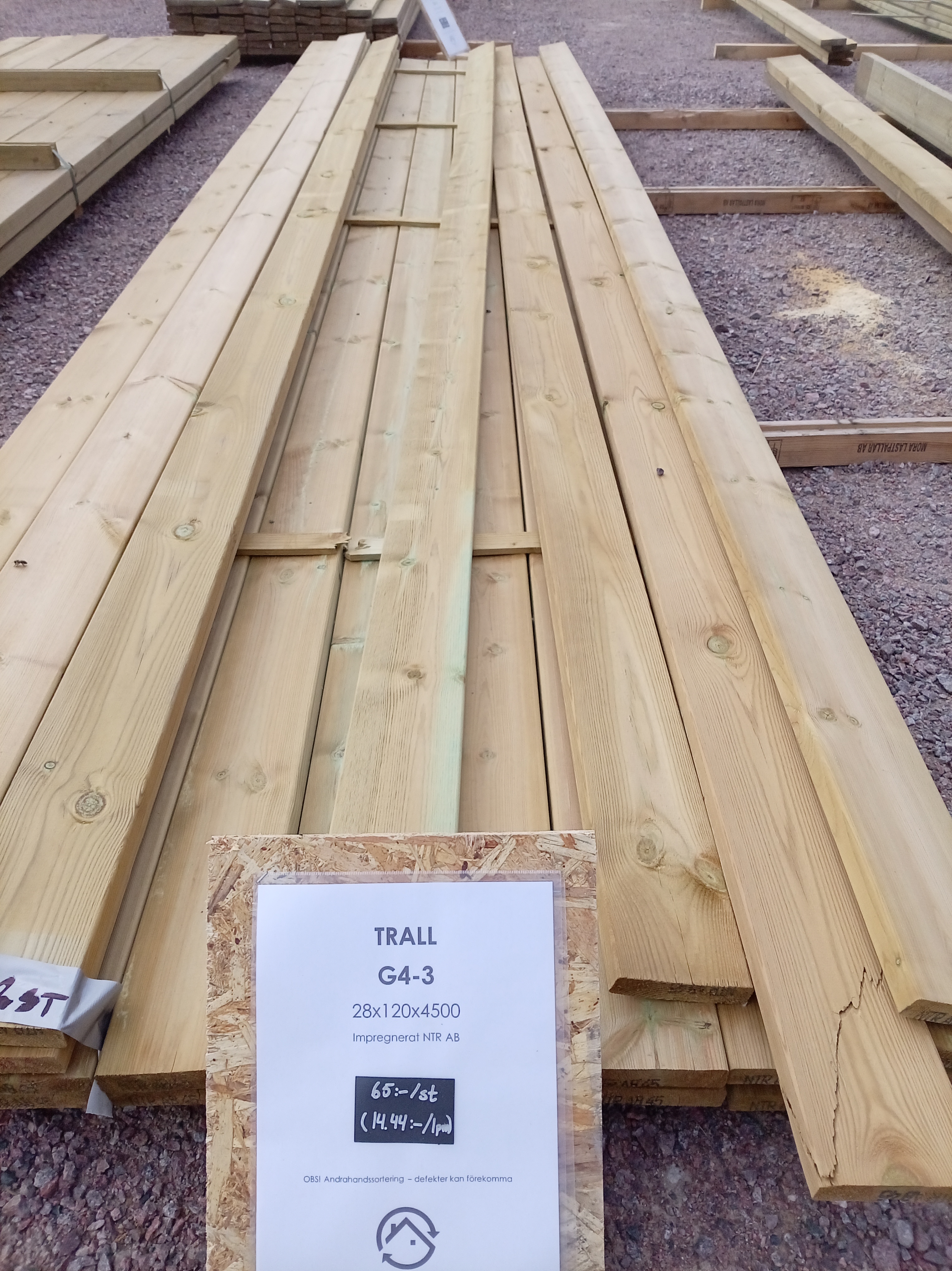 Trall impregnerat 28x120x4500 (G4-3)