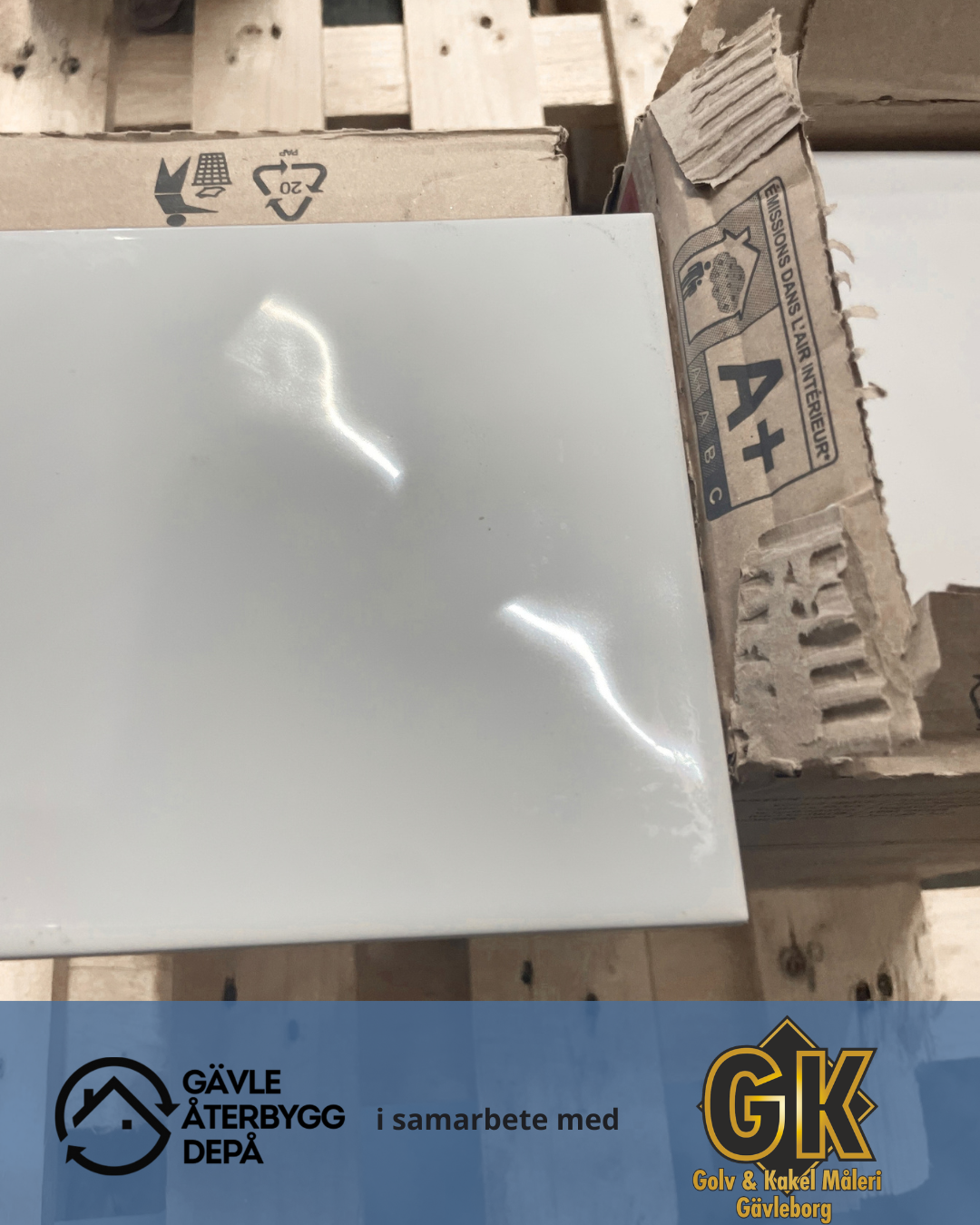 Kakel 15x15 - White flat glossy