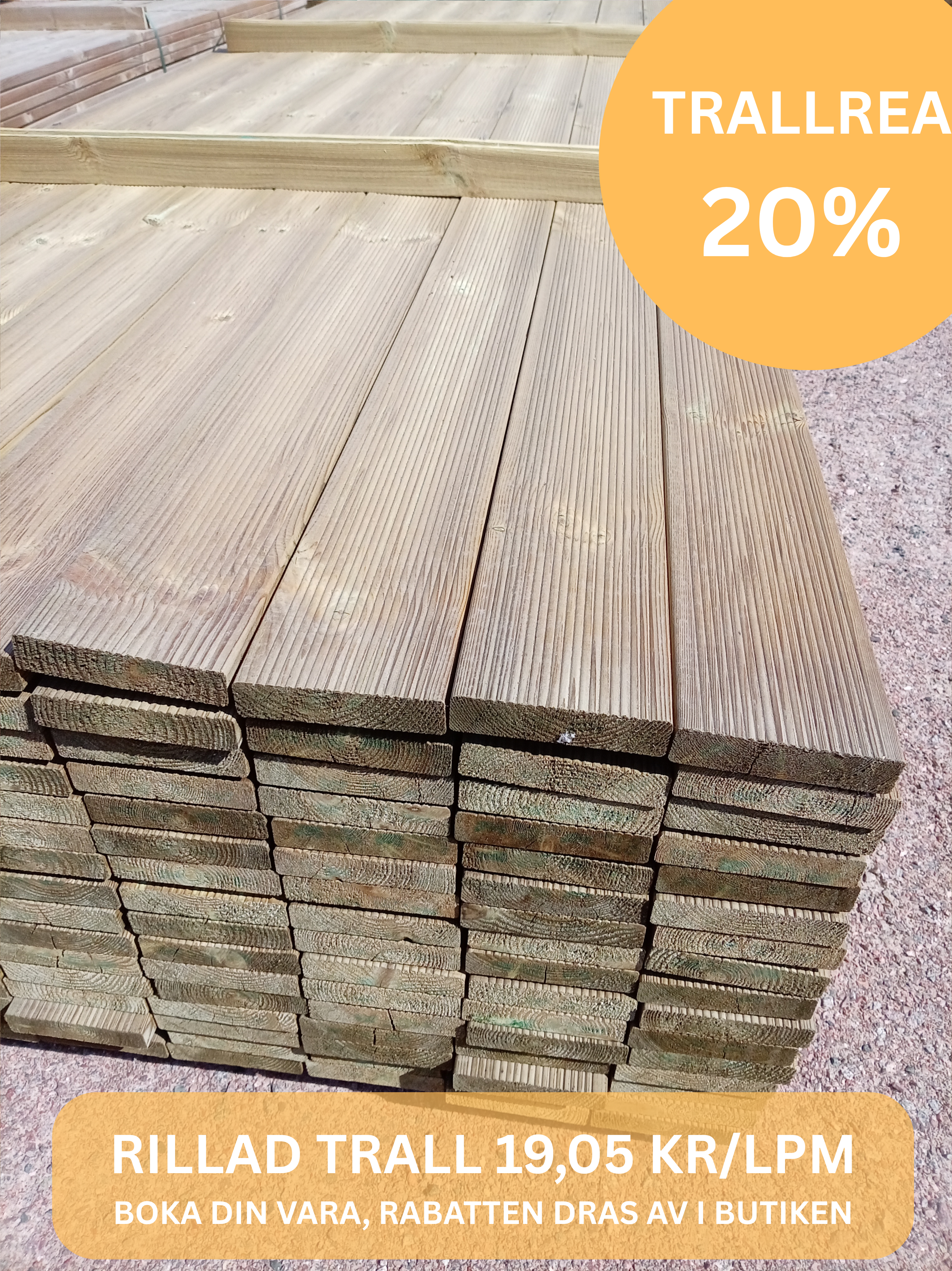 Rillad Trall Impregnerat 28x120x4200