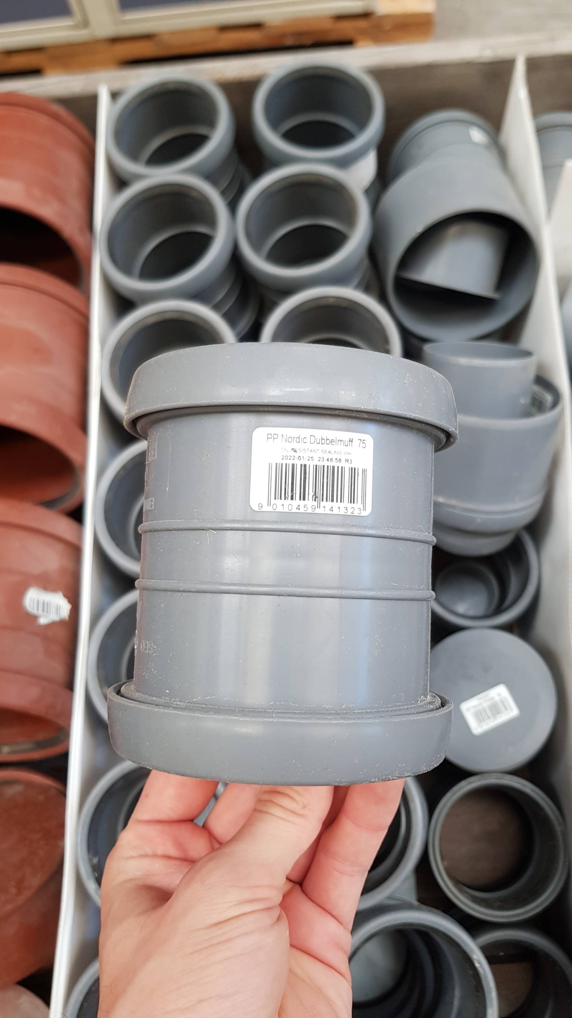 Dubbelmuff 75 mm
